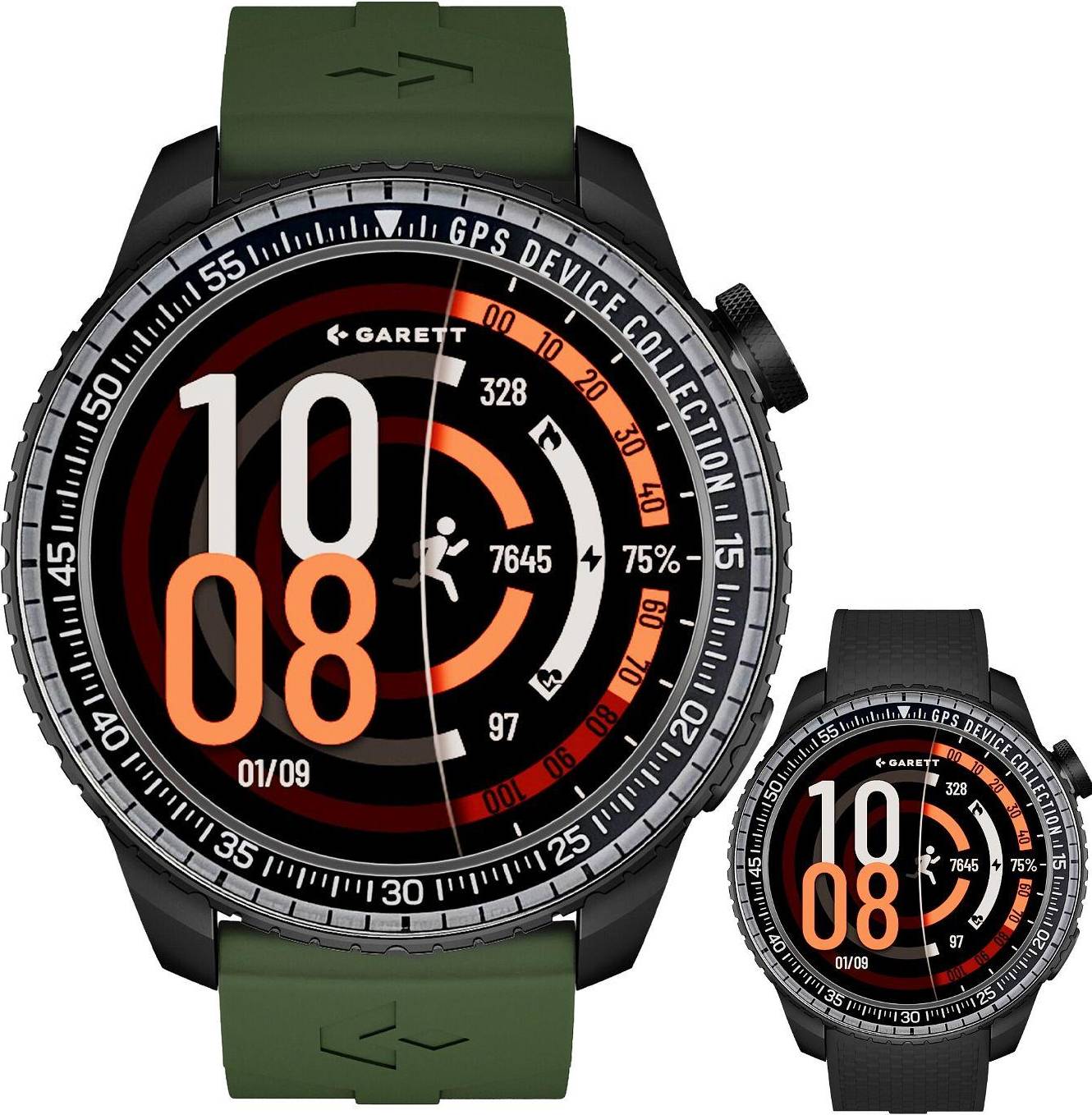 Compass 48 mm GPS Smartwatch - Sort/Grøn