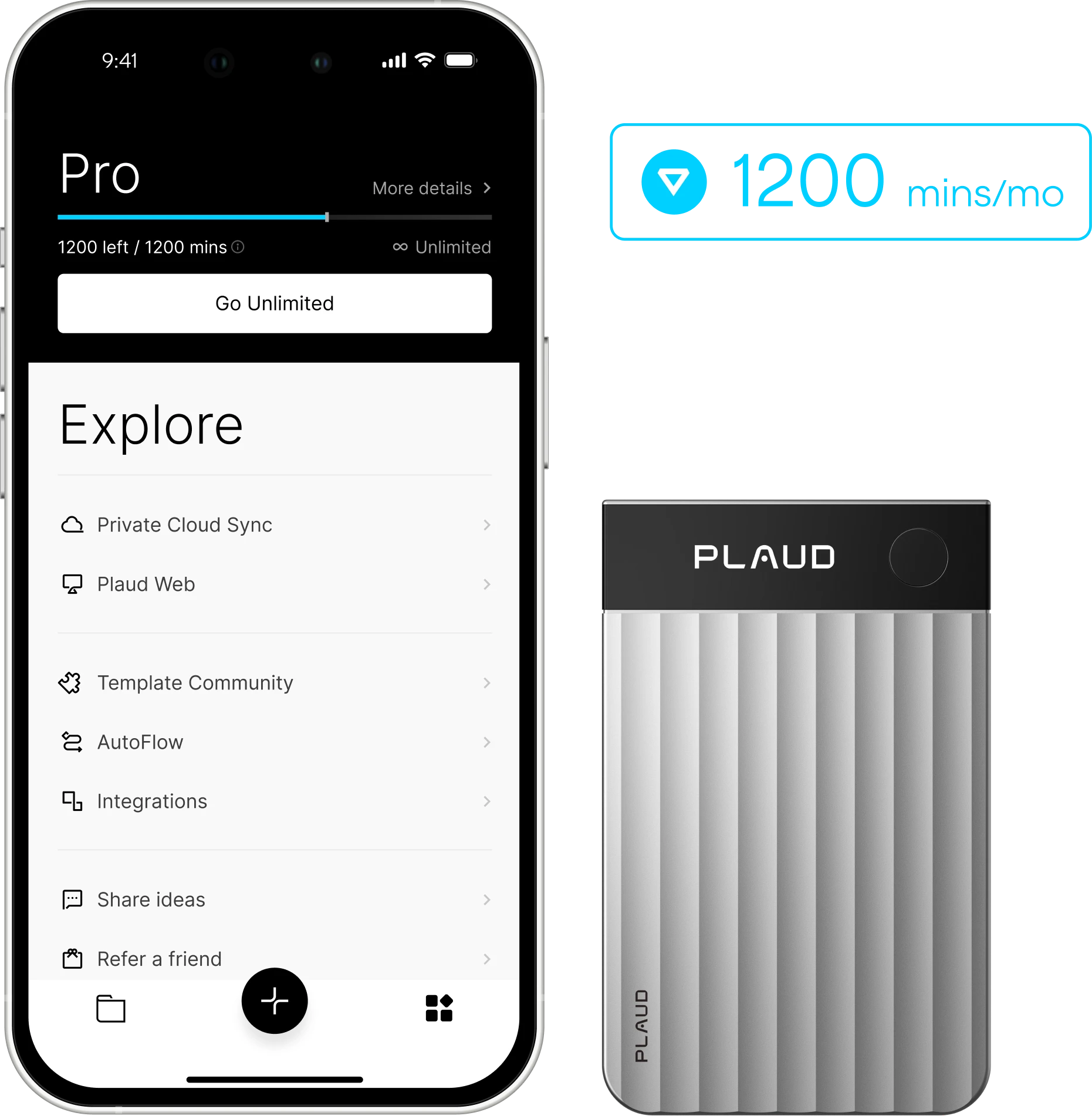 Voice recorder Plaud Note Pro AI Voice Recorder - Silver