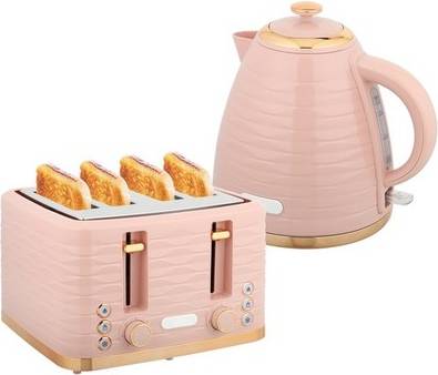 Homcom Kettle And Toaster Set 1.7l Light Pink