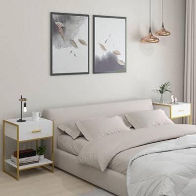 Homcom Nightstands Bedside Table 2pcs
