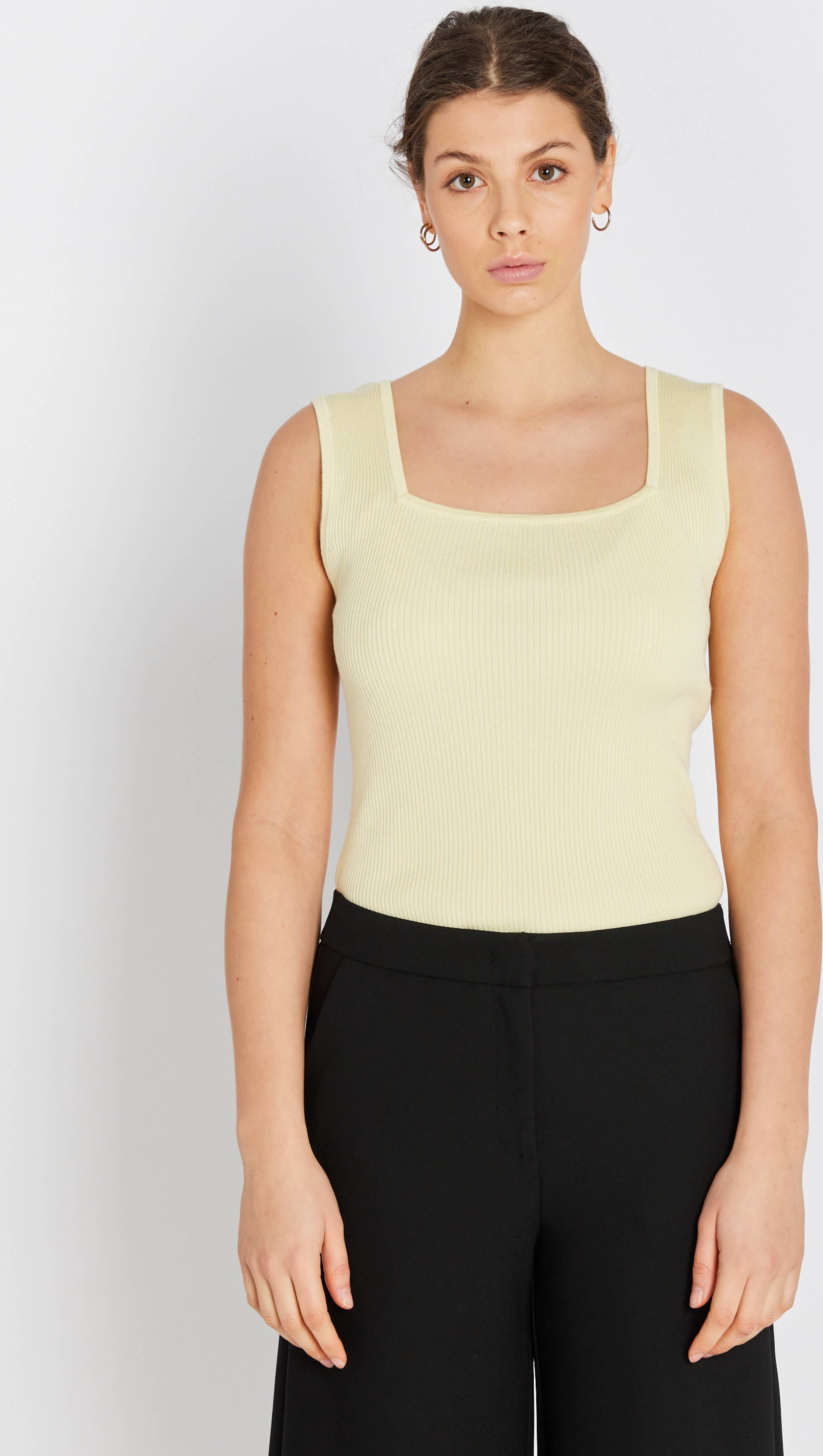 RUE de FEMME Rdfnoa Reverse Strik Top - Soft Yellow