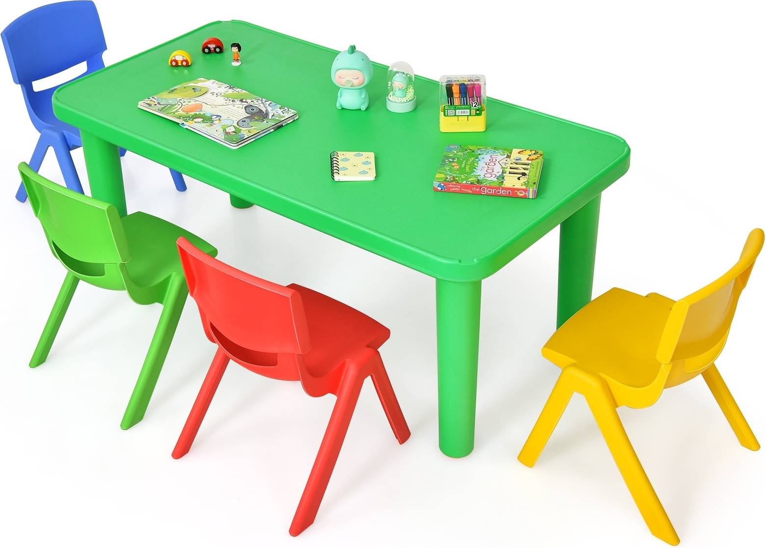 Childrens table and chairs SlickBlue Kids Rectangle Table 4 Chairs