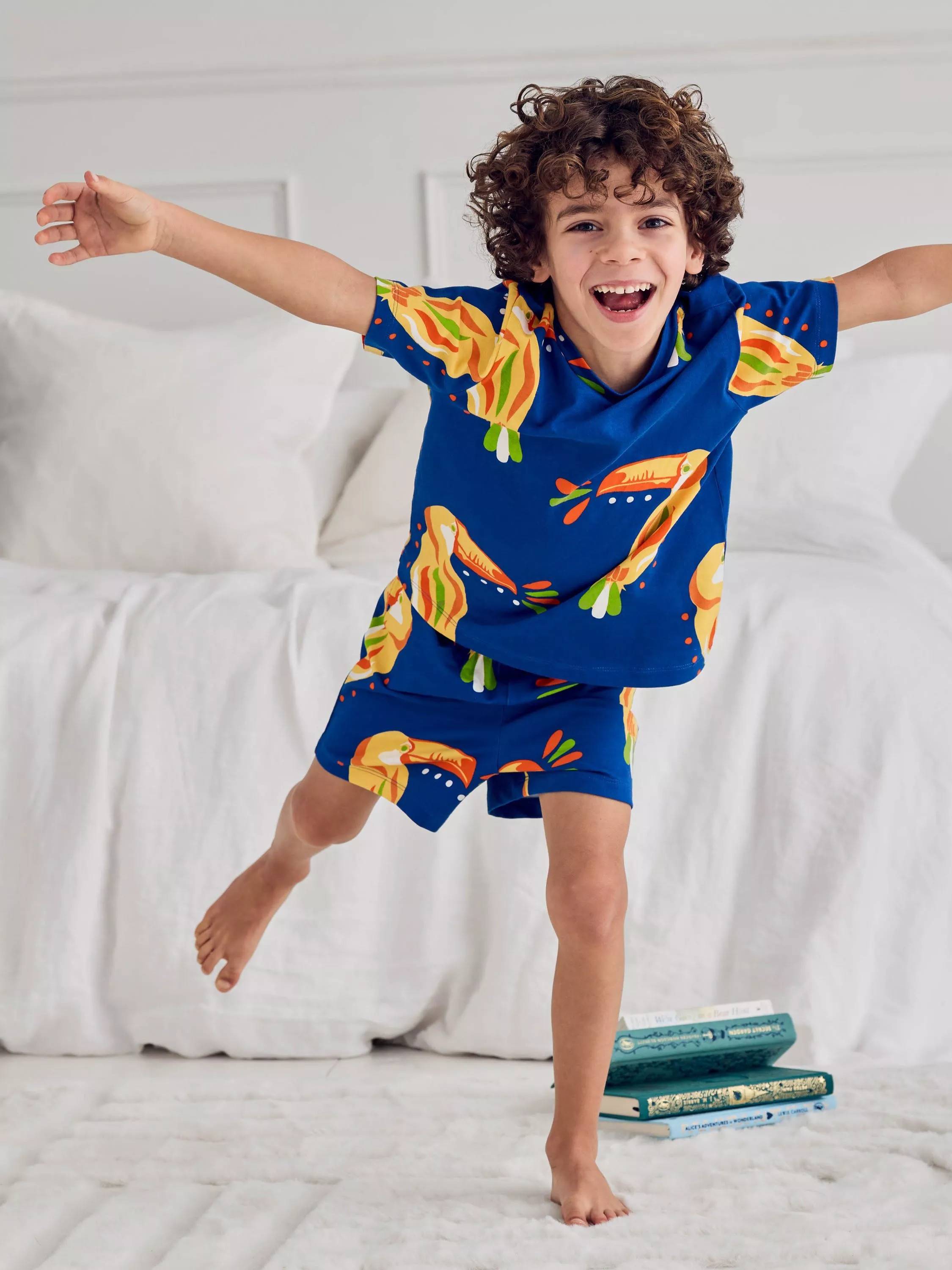 Blue Toucan Print Short Pyjamas Set