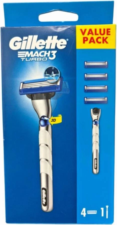 Gillette Mach3 Turbo 3D Razor Handle Value Pack