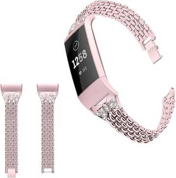Fitbit Charge 3 Rhinestone Watch Band Rose Gold