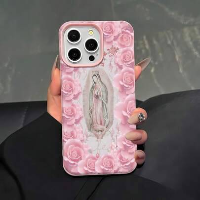 Pink roses Shein Virgin Mary Pink Roses Phone Case