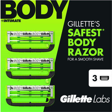 Gillette labs razor Gillette Body Intimate Razor Blade Refills 3ct
