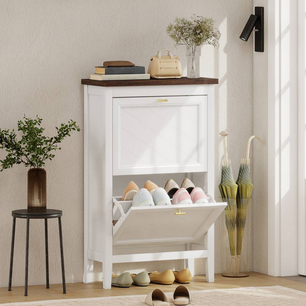 Homcom Narrow Cabinet White Shoe Rack