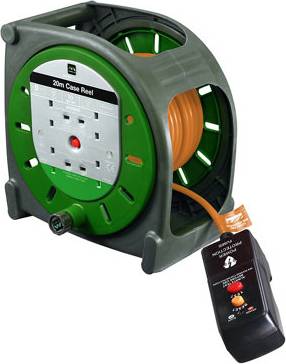 Masterplug 4 Socket Green Cable Reel