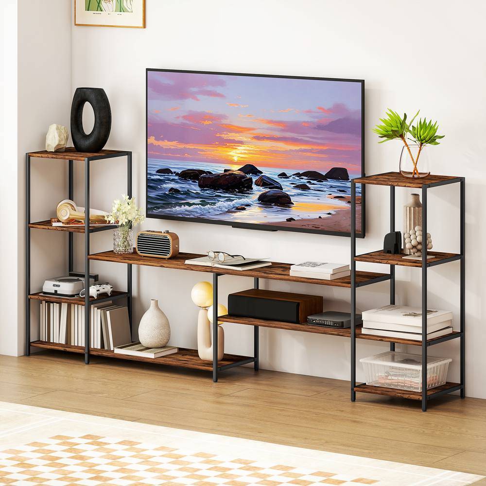 Homcom Unit Up To 60 Inches Brown TV Bench