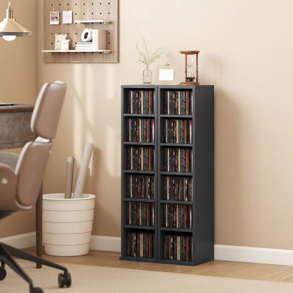 Homcom Set Of 2 CD Storage Units DVD Shelf