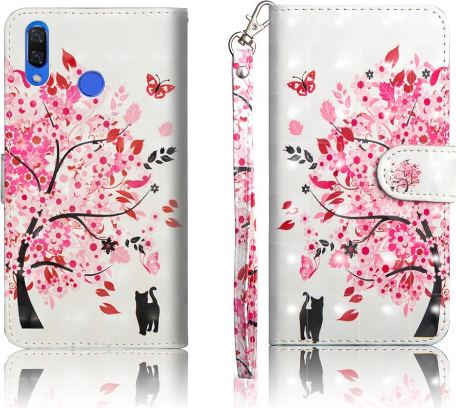 Huawei P Smart Plus Patterned Leather Flip Case