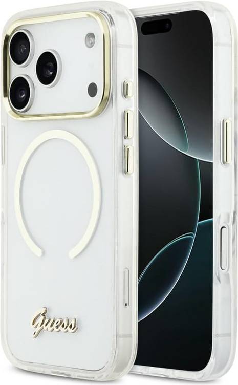Guess IML Script Metal MagSafe Case iPhone 17 Pro