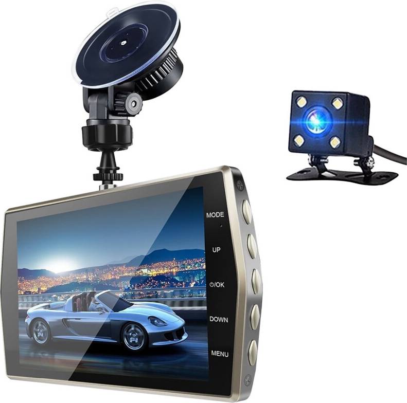 4-Inch Dash Cam Front Rear 1080P HD