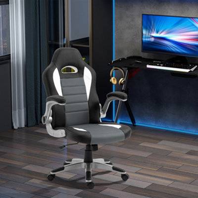 Gaming desk and chair Homcom Racing Office Chair Pu Leather Computer Desk Gaming Style