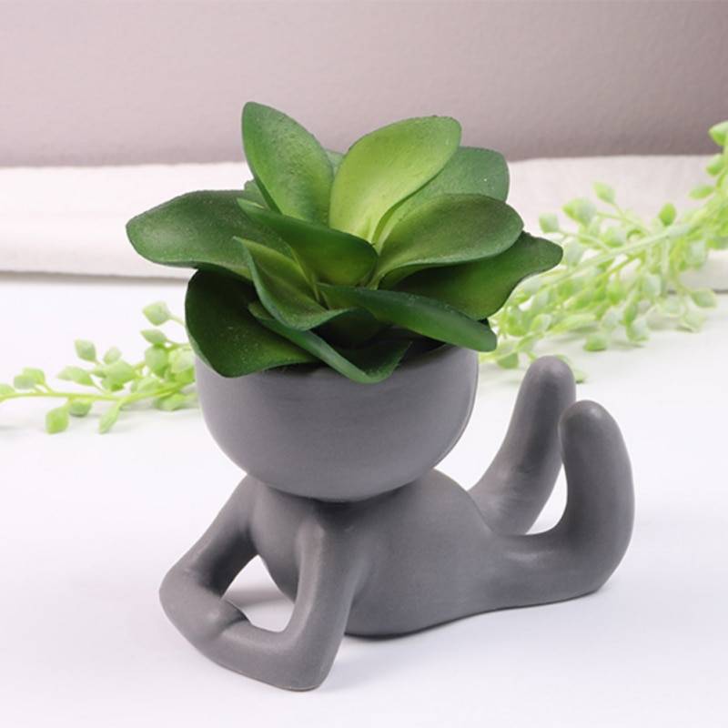 Flowerpot Creative Humanoid Ceramic Flowerpot