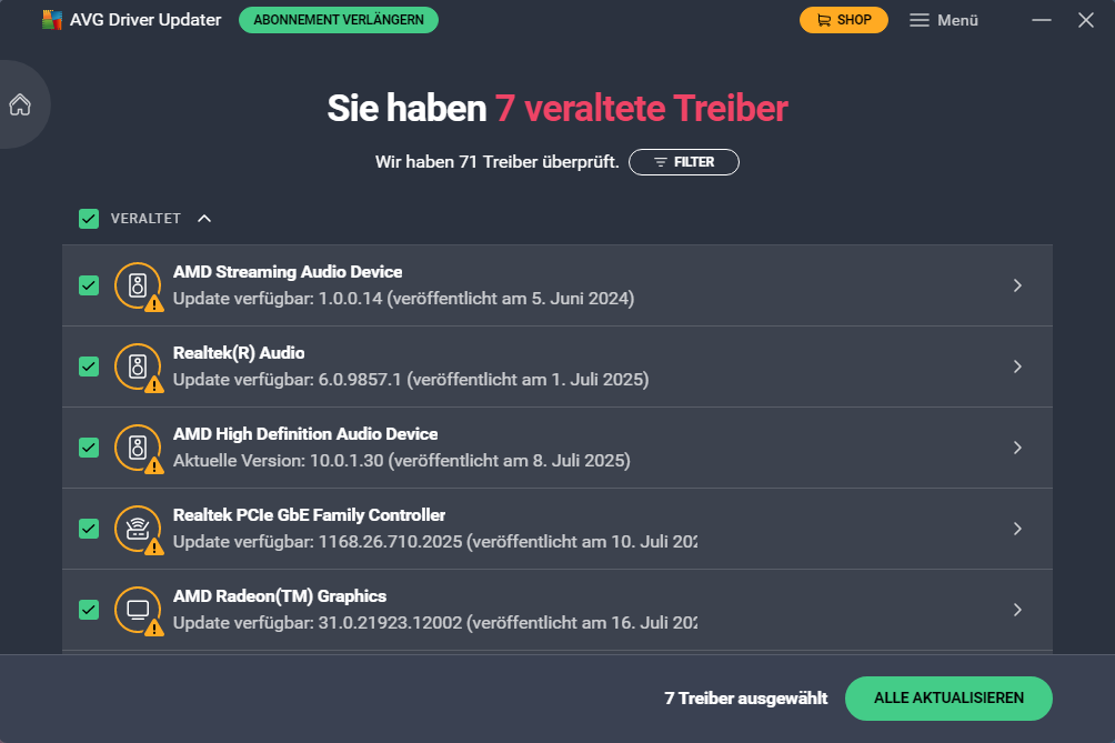 AVG Driver Updater 1-3 Pcs Lizenz Code Key