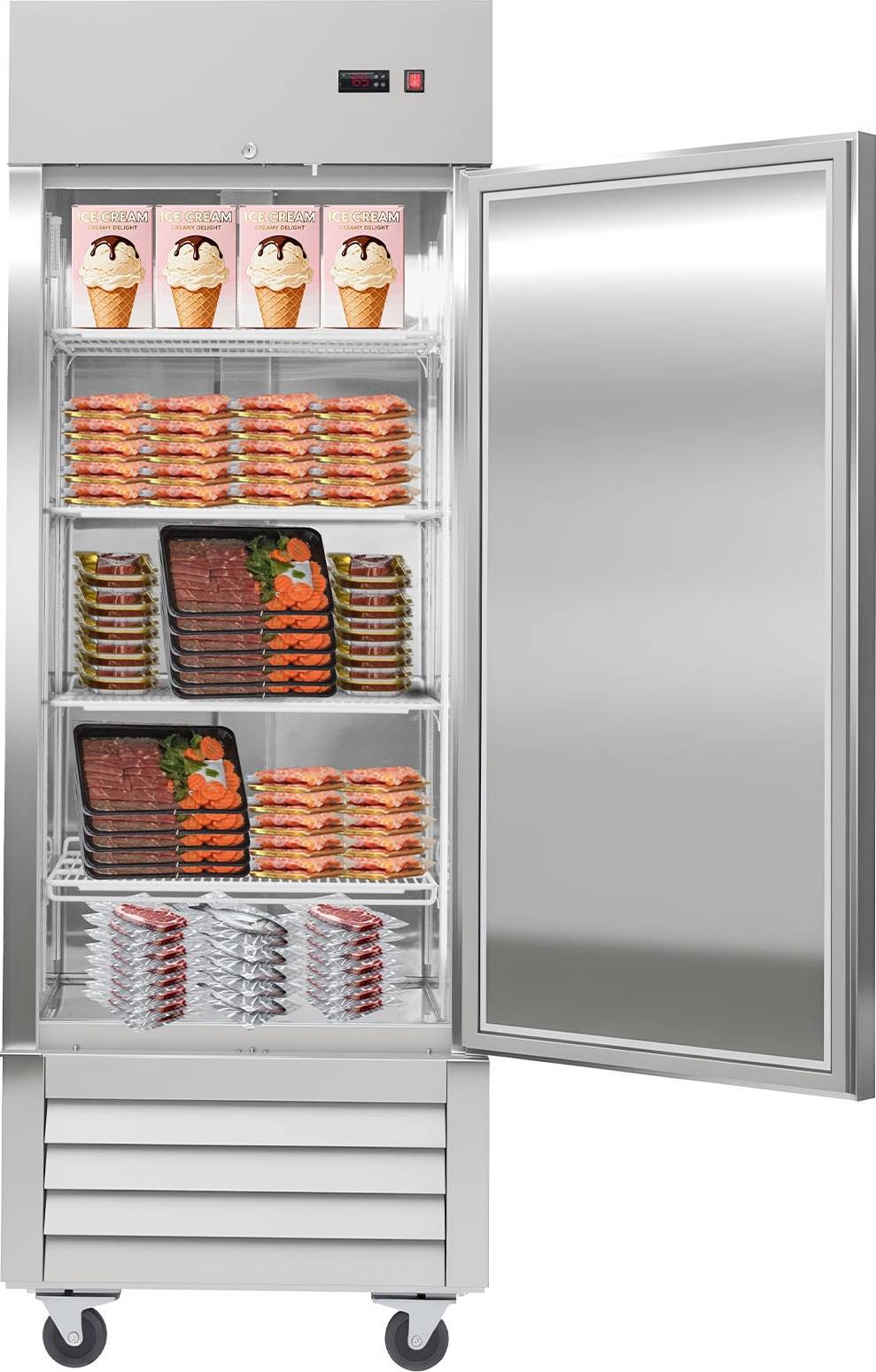 Commercial freezer VEVOR Commercial Reach-In Stainless Steel Freezer