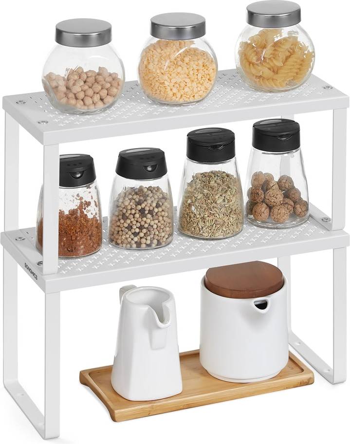 Songmics Set of 2 Stackable Expandable Spice Racks