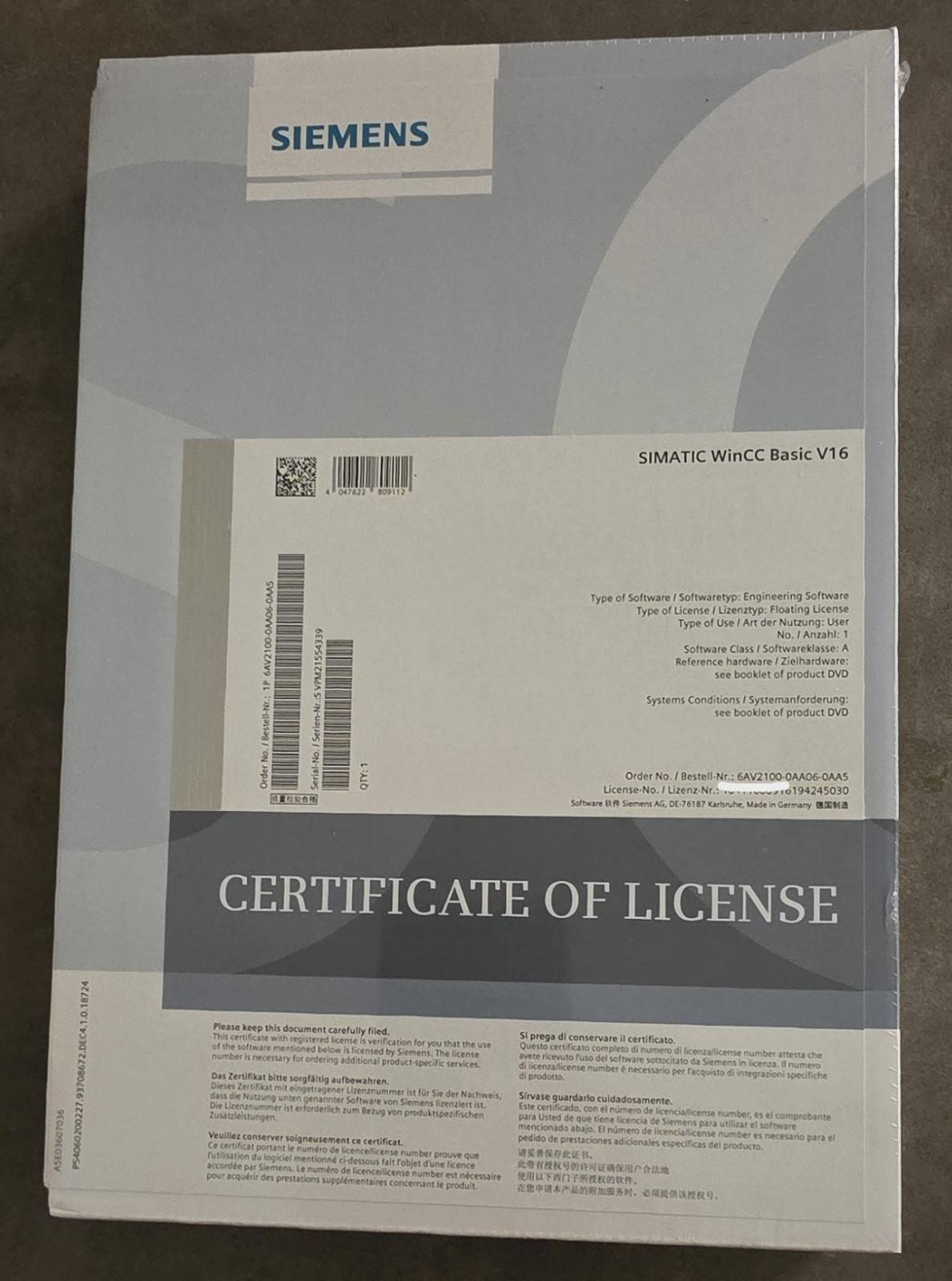 Siemens Simatic WinCC Basic V16 Floating License