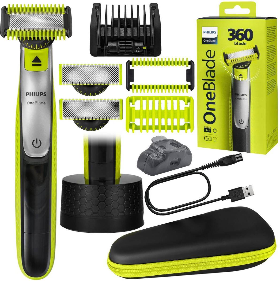 Philips Rasoio OneBlade QP2834 2 Custodia Base Ricarica