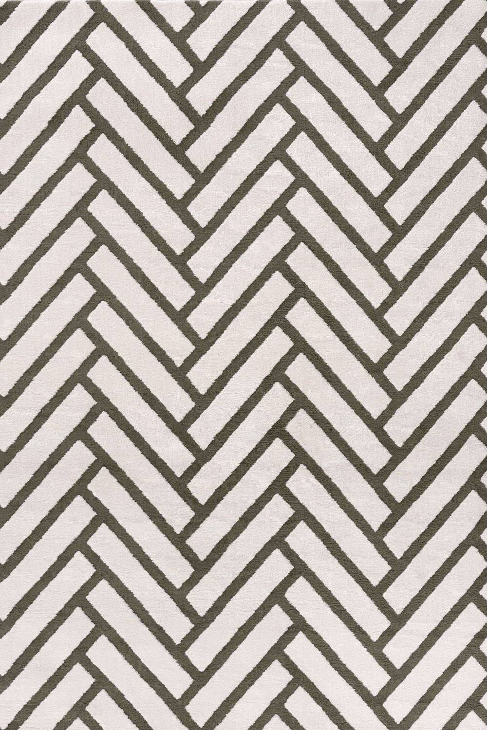 Olive green rug THE RUGS Loft Chevron Rug 80x150 cm Olive Green