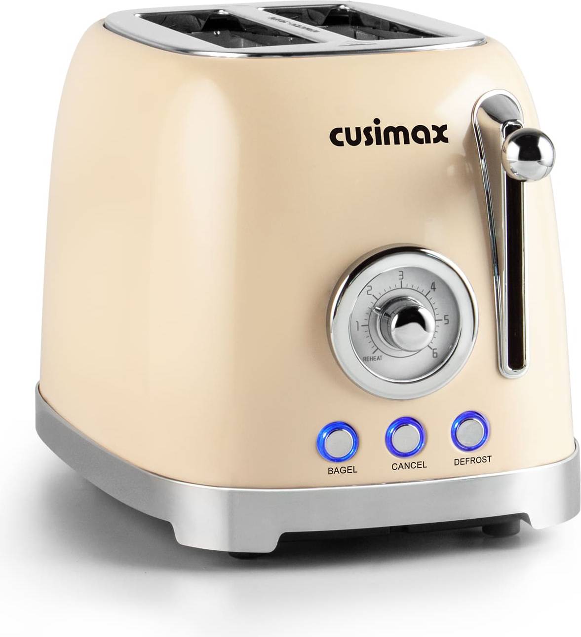 CUSIMAX Retro Style Toaster 2 Extra Wide Slots