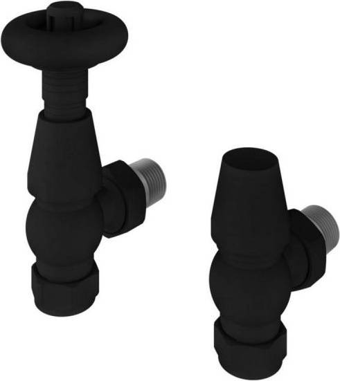 Black Angled Thermostatic Radiator Valves