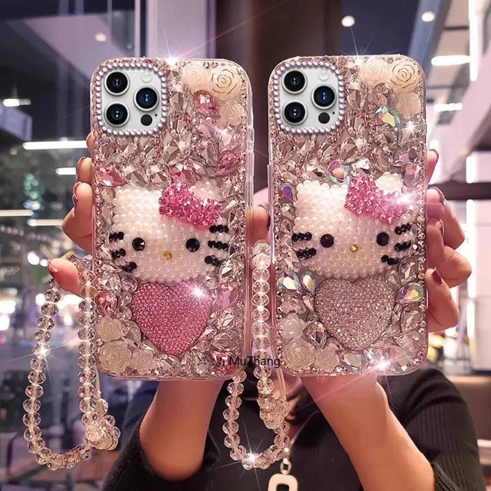 MINISO Diamond Rhinestone Hello Kitty Phone Case