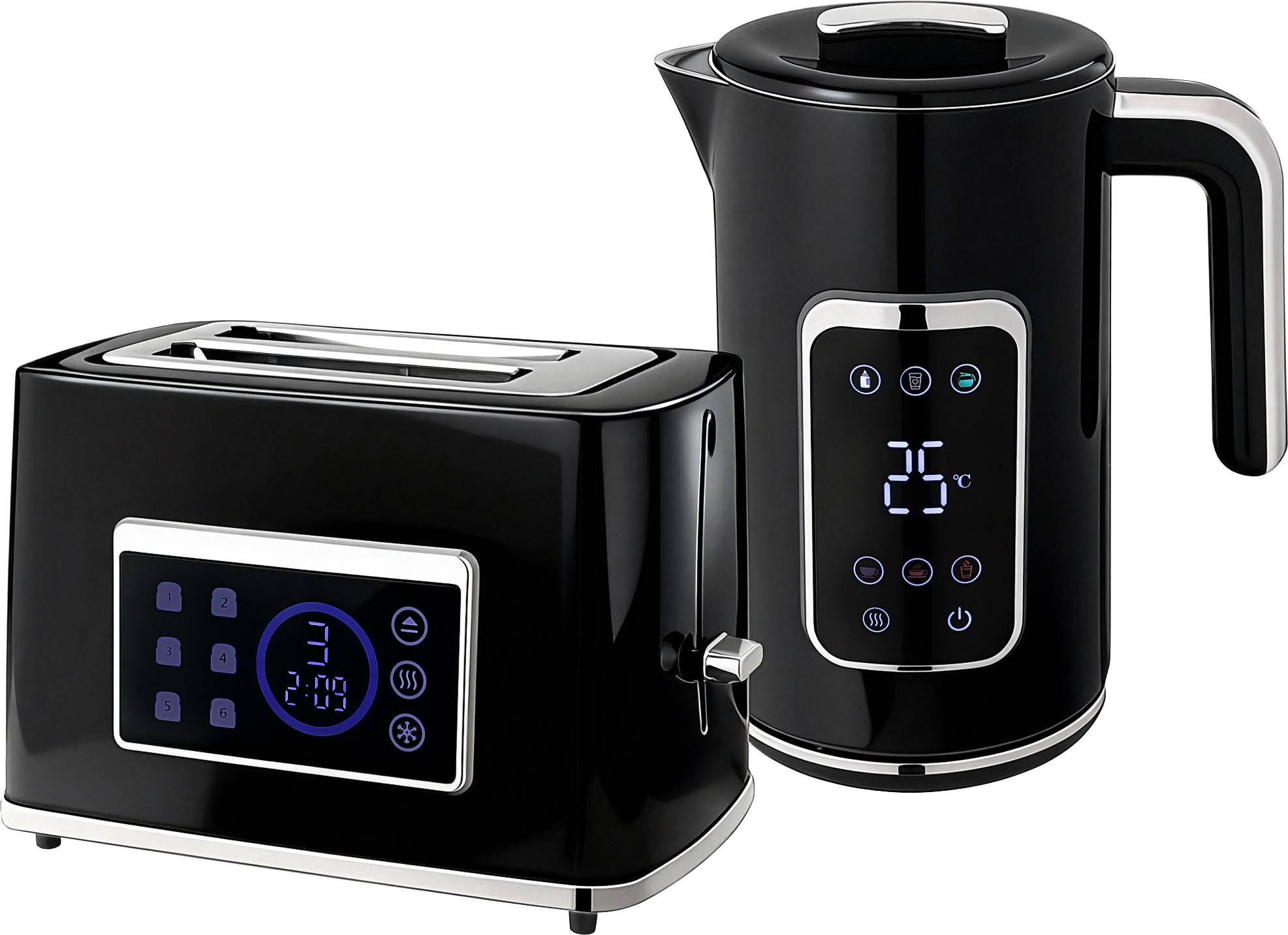 Homcom Touch Screen Kettle Toaster Set Black