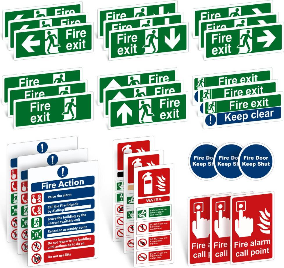 Fire Exit Sign Kit 30pcs