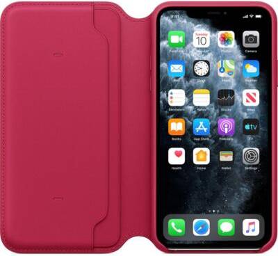 Apple Iphone 11 Pro Max Leather Folio Wallet Case Raspberry Pink