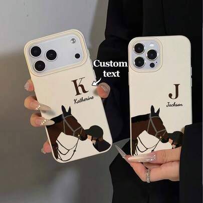 Shein Customizable Phone Case With Rider And Horse Intimate