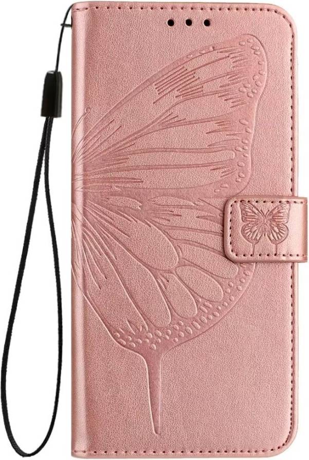 Nokia g42 5g Rose Gold Butterfly Embossed Wallet Case