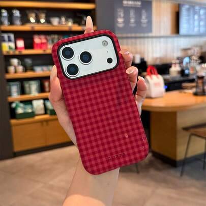 Red Plaid Pattern 2-In-1 Phone Case