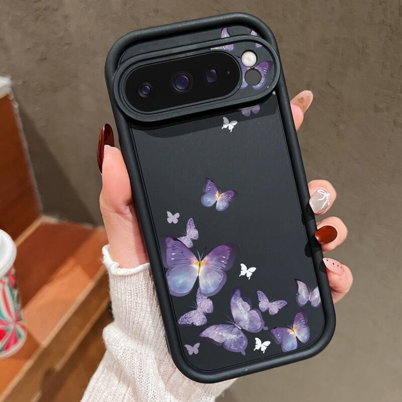 Google Pixel 9 Pro Shockproof Butterfly Flower Soft Case