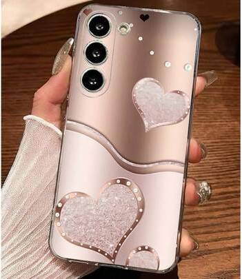 Shein Shiny Rhinestone Heart Transparent Soft Phone Case