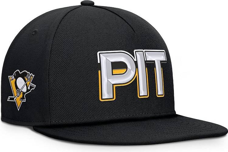 Fanatics Black Pittsburgh Penguins Authentic Pro Rink Team Code Snapback Hat