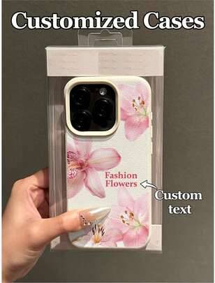 Shein Customizable Lily Flower Pattern Phone Case