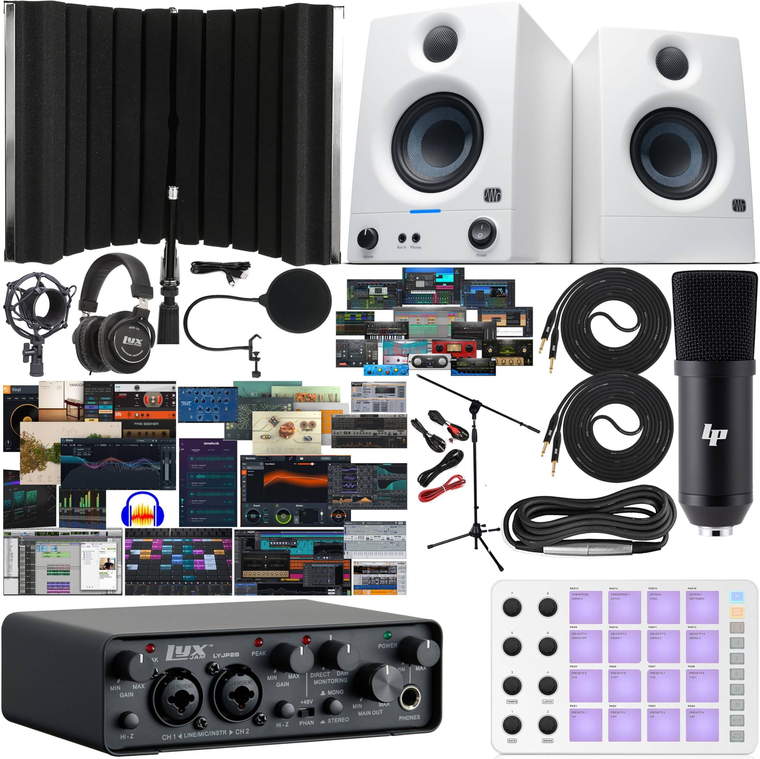 Usb audio interface Lyxjam 2x2 USB Audio Interface Studio Bundle