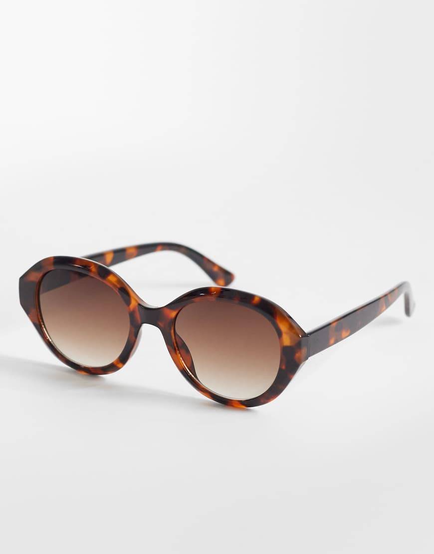 Mango Retro Round Frame Sunglasses Tortoise Shell - Chocolate