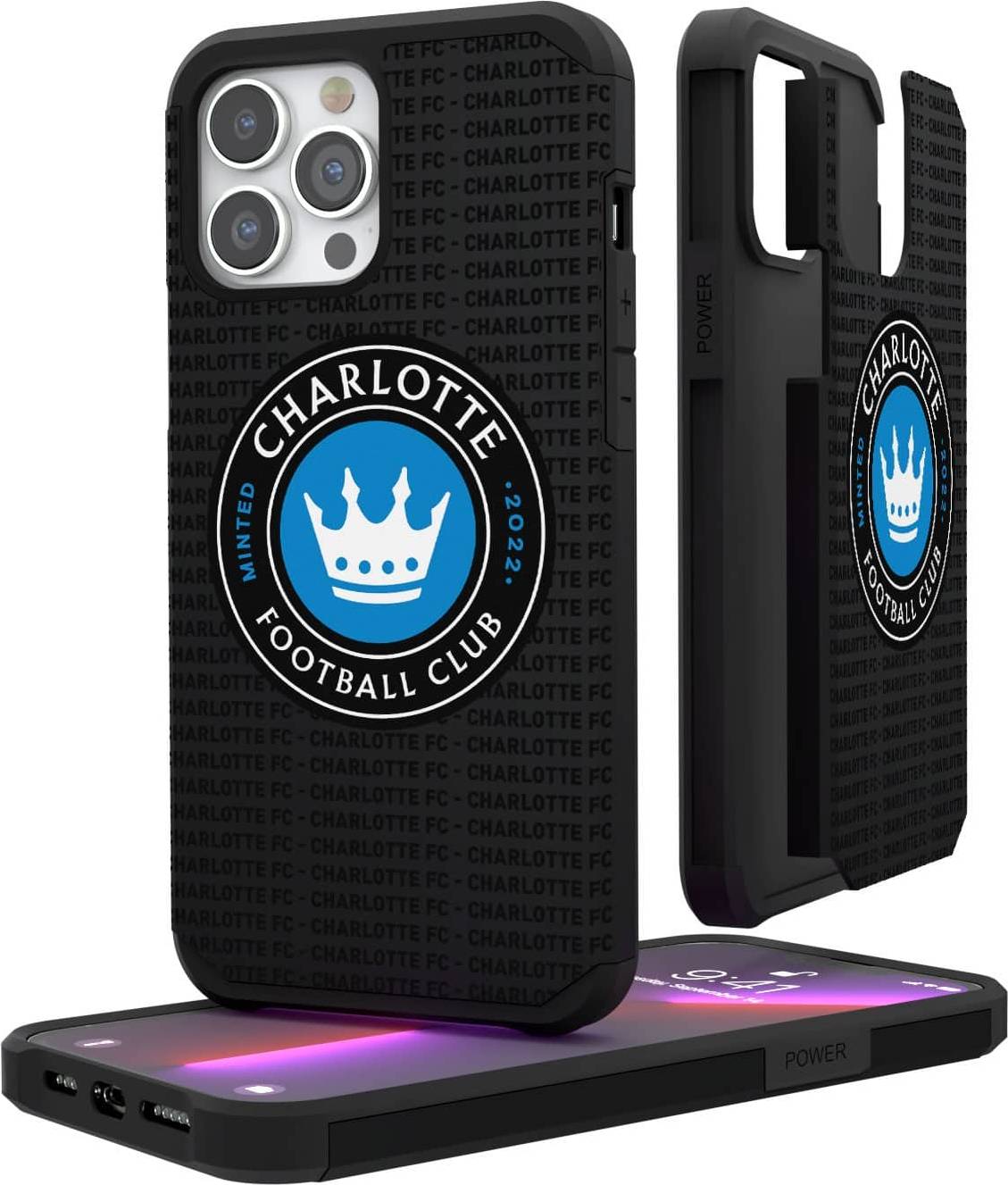 Keyscaper Charlotte FC iPhone Text Backdrop Rugged Case 12 Pro Max