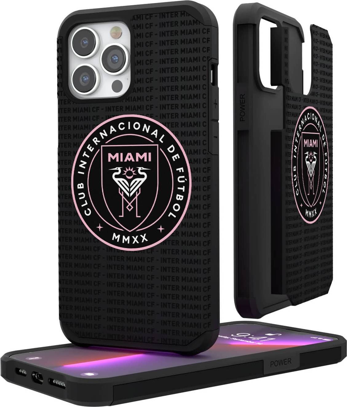 Keyscaper Inter Miami CF iPhone Text Backdrop Rugged Case 15 Pro Max