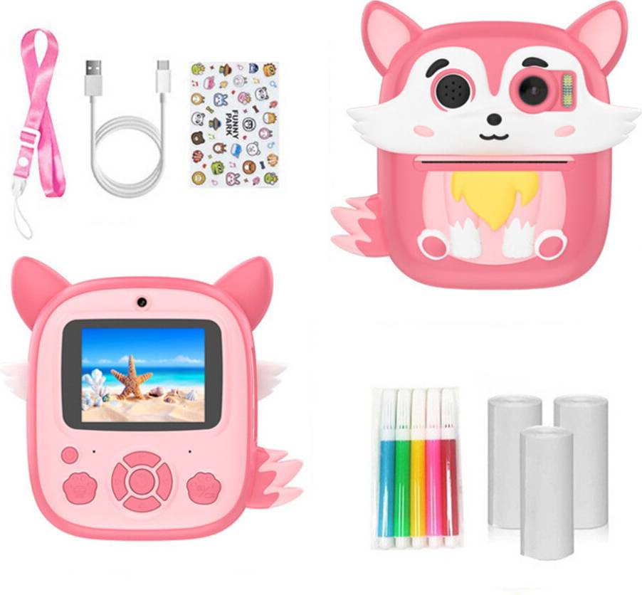 Pink Digital Camera 2.4 Inch Cartoon Fox Kids