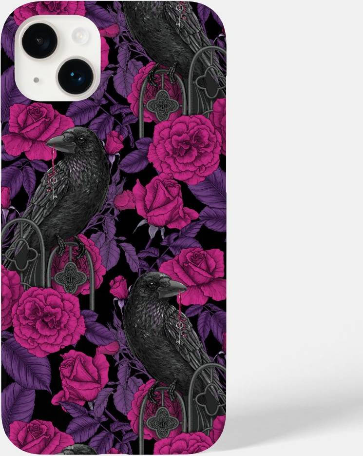 Pink roses Zazzle Ravens Pink Roses iPhone Case