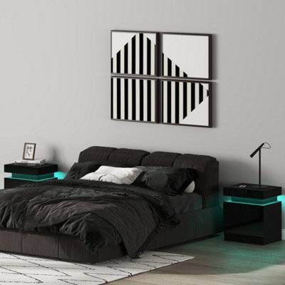 Homcom Set Of 2 Bedside Tables Bedside Table 2pcs