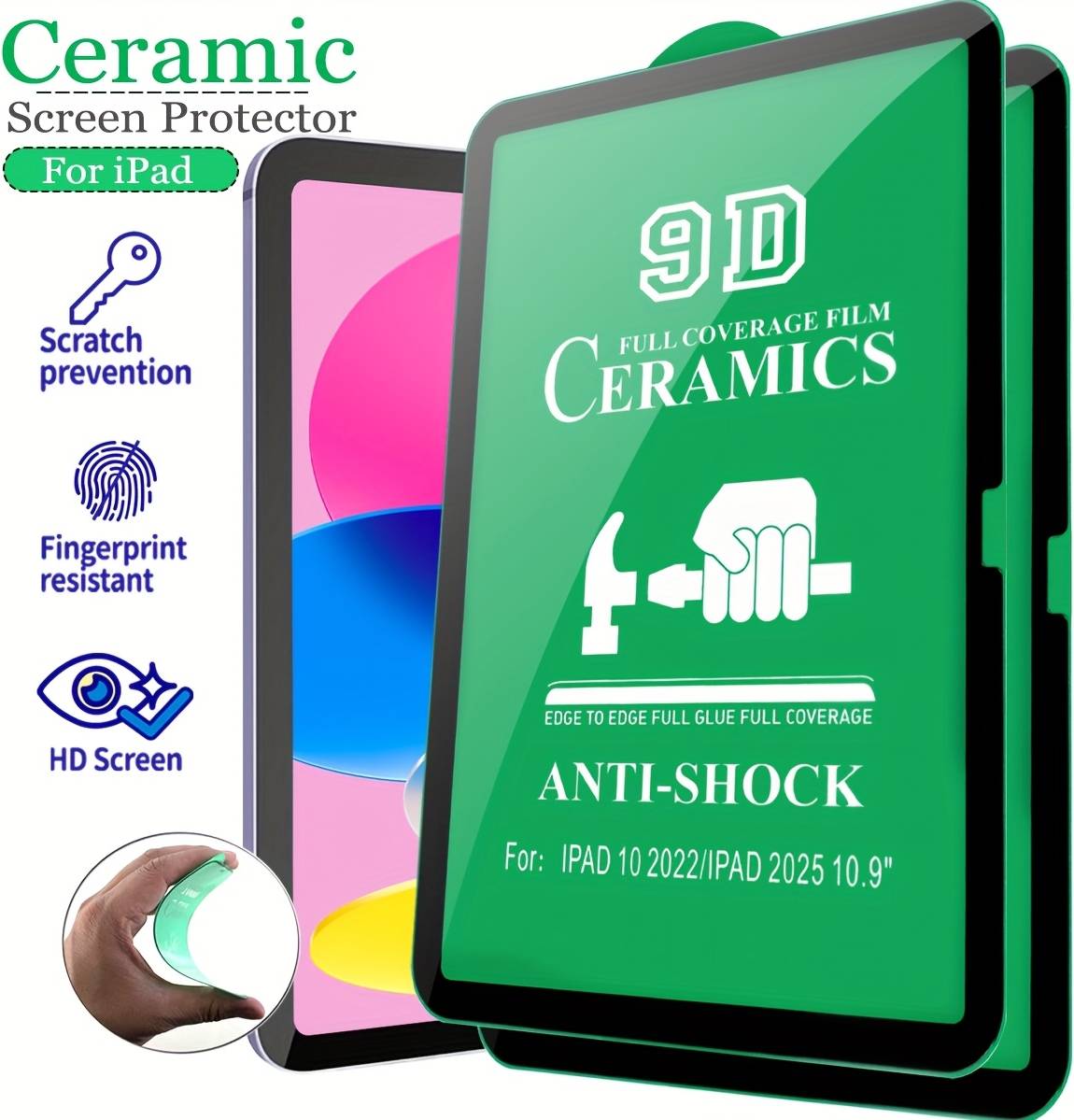 Temu 2 Pack Ceramic Screen Protector For Ipad