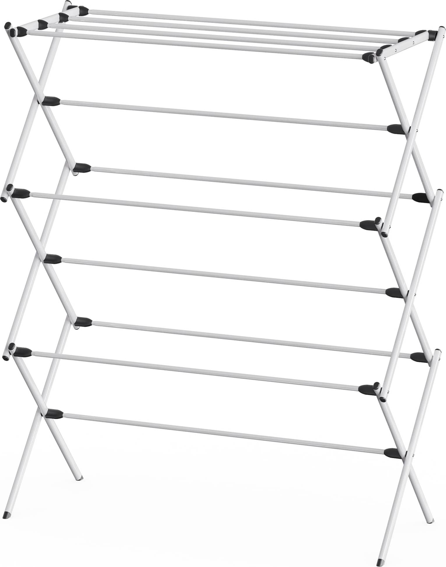 Indoor clothes drying rack Style Selections 3-Tier Metal Indoor Drying Rack - White