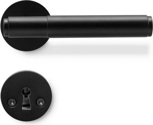 Beslag Design Dörrhandtag Riff Plain Mattsvart