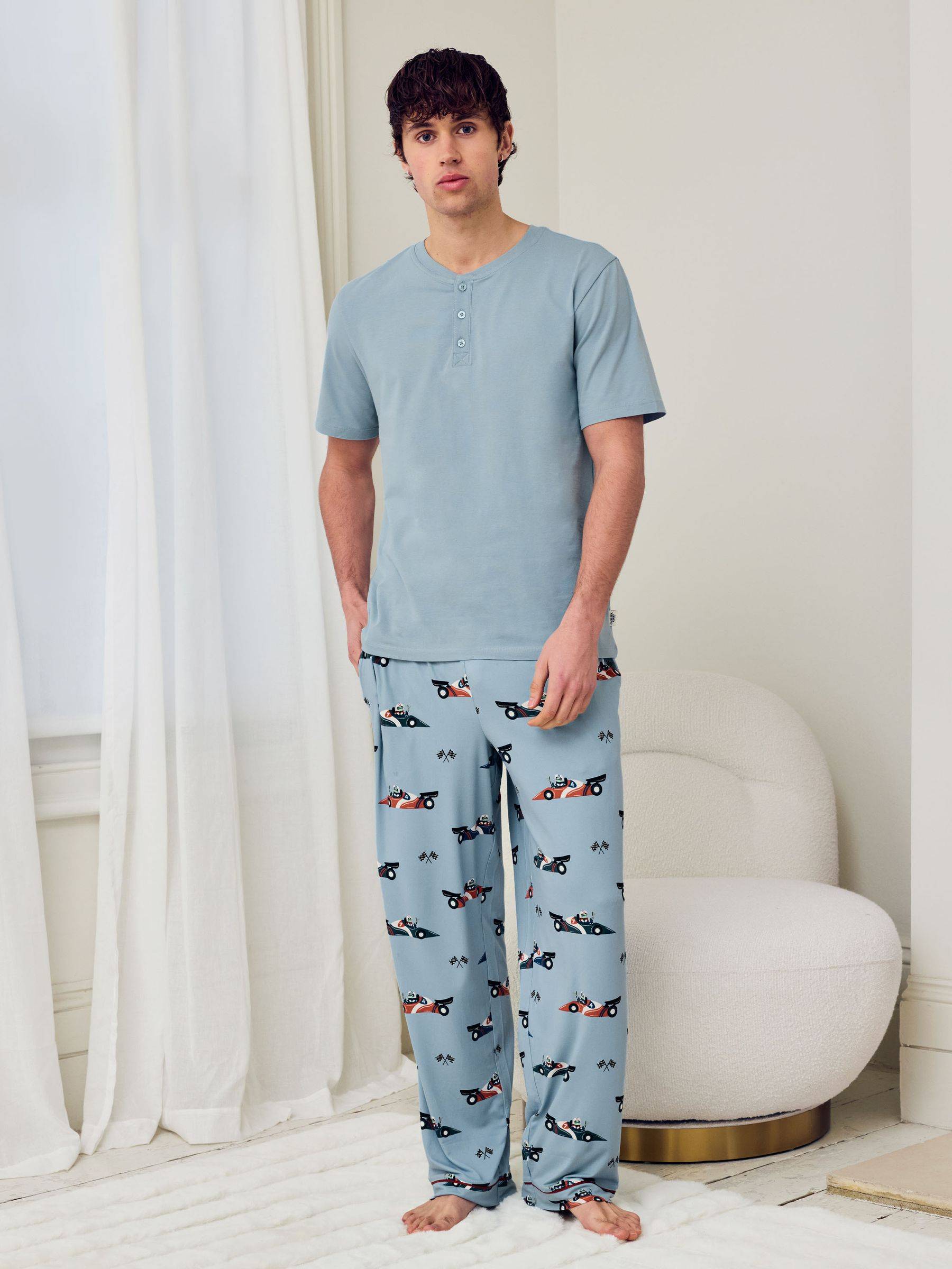 Chelsea Peers Blue Frog Rally Print Long Pyjamas Set